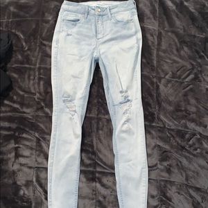 Light blue Old Navy Rockstar super skinny jeans.